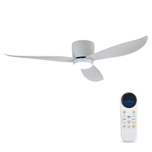 남차파워 LED 삼색 디밍 조명 저소음 모터 9단계 선풍기 실링팬 130cm + 스마트 디지털 리모컨 세트 NB-2, 화이트