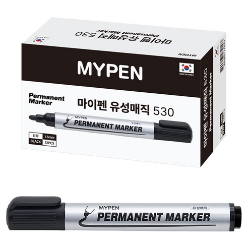 마이펜 유성매직 530, 검정, 12개