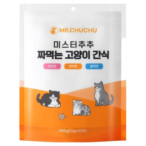 미스터추추 고양이 세가지맛 짜먹는 간식 30p, 1개, 360g, 혼합맛(치킨/연어/참치)