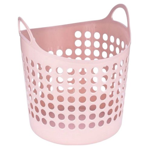 오코로 통기성 좋은 세탁 빨래바구니 50L, 핑크