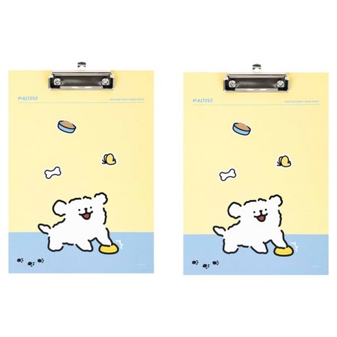 몰티즈 문서 종이 클립보드 A4, 2개, 레몬 + 스카이블루