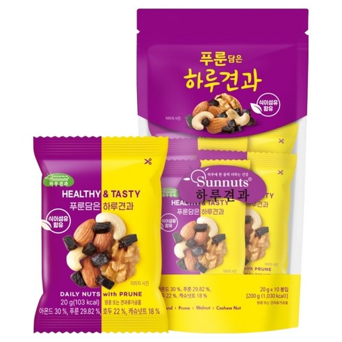 하루견과 푸룬담은 하루견과 10p, 1개, 200g