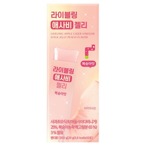 라이블링 애사비 젤리 스틱 복숭아맛 애플사이다비니거, 200g, 1개
