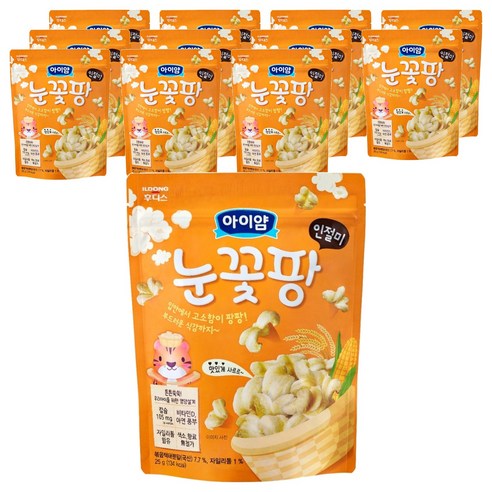 아이얌 유아용 일동후디스 아이얌 눈꽃팡, 12개, 25g, 인절미맛