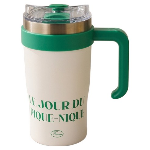 모던하우스 TO GO 핸들 보온보냉컵, 1개, 450ml, 레터크림