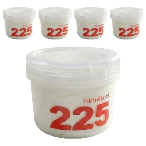 UH홈데코 그릭 요거트 원형 소분용기 투명 2호 225ml, 5개