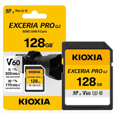 키오시아 EXCERIA PRO G2 V60 UHS-II SD카드, 1개, 128GB
