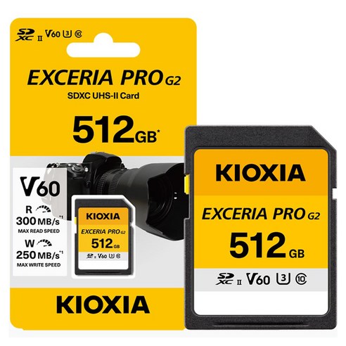 키오시아 EXCERIA PRO G2 V60 UHS-II SD카드, 1개, 512GB
