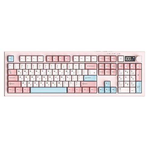AULA 독거미 한글 저소음 펀키스 유무선 멤브레인 키보드, 핑크, S102Pro, 제조사축