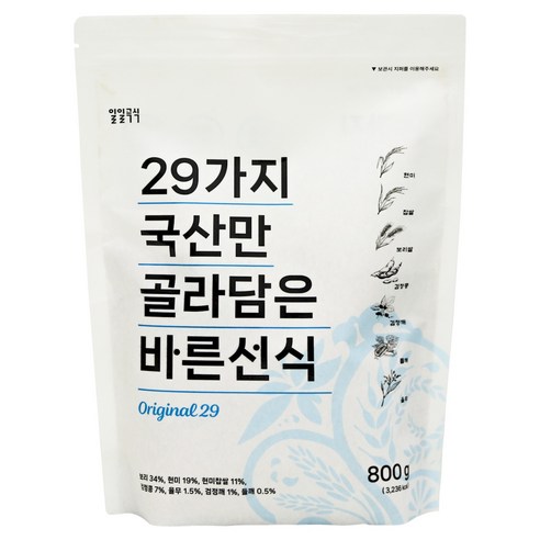 일일곡식 29가지 국산만 골라담은 바른선식 800g, 1개 솔직 후기 | 실사용자 리뷰 분석 - 상품 이미지 1