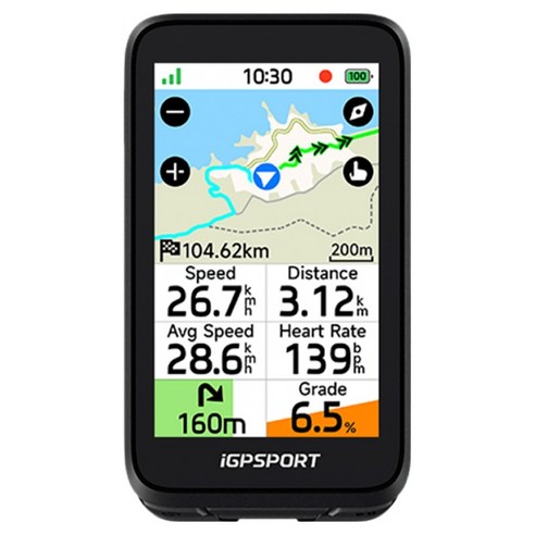 iGPSPORT 바이내비 에어 GPS 자전거 내비게이션, 블랙, 1개