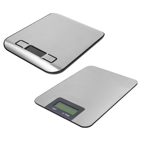 4BNK 디지털 스텐 주방 저울 + 터치형 스텐 주방 저울 세트, 실버, 1kg
