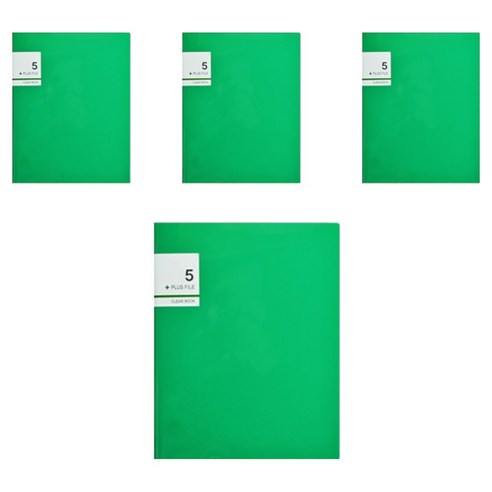 에코청운 플러스 클리어화일 A4 5p, 초록, 4개