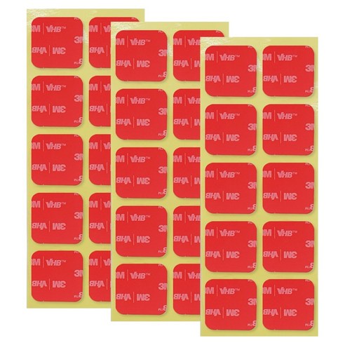 브이에이치비 초강력 투명 아크릴폼 사각 양면테이프 2 x 2 cm 10p, 3개