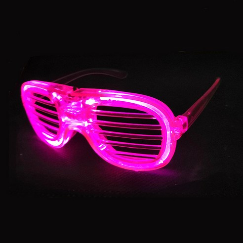 다다랜드 파티용 코스튬 소품 LED 셔터 선글라스, 핑크, 1개