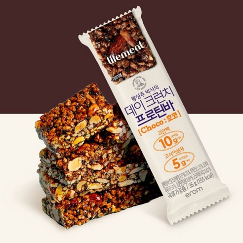이롬 황성주 데이크런치 프로틴바 초코 10p 350g, 4개 솔직 후기 | 실사용자 리뷰 분석 - 상품 이미지 2