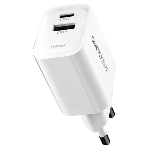 EDITOR GaN PD 25W 아이폰 갤럭시 초고속 c타입 usb타입 2포트 충전기, 1개, 화이트