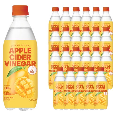 클룹 애사비소다 망고 제로 탄산음료, 24개, 500ml