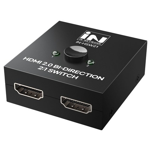 인네트워크 4K UHD 60Hz 지원 HDMI Ver2.0 영상 신호 2:1 양방향 선택기, 1개, IN-HSW21