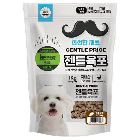 스페푸 강아지 관절건강 가수분해 젠틀육포, 1개, 1kg, 혼합맛(소간/오리)