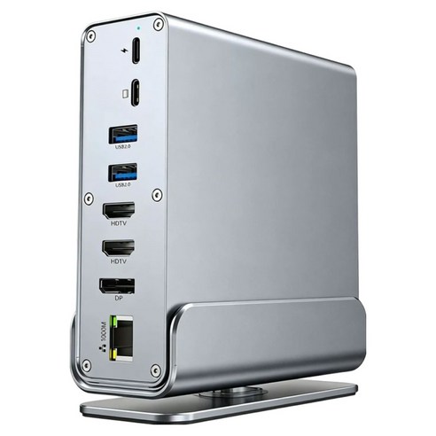 유니콘 C타입 16 in 1 10G 100W 썬더볼트 지원 모니터확장 미러링 멀티허브 도킹스테이션 TCH-1600M, 메탈실버, 1개