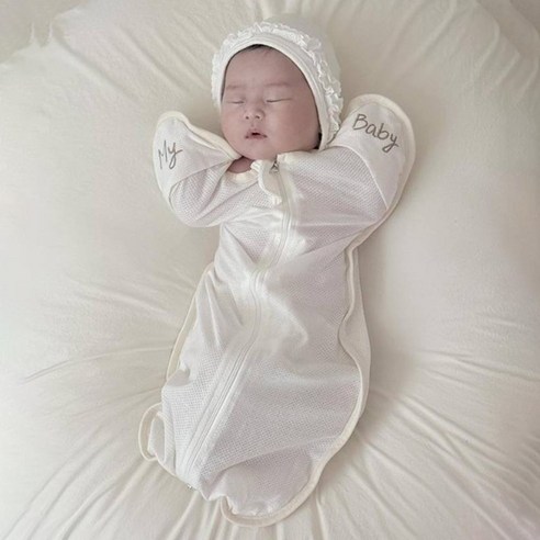 리뗀클로르 신생아용 수피마 나비잠 스와들 보낭형 S