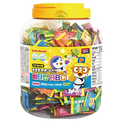 베베모린 뽀로로 튼튼 키즈 비타민 ABC 360g, 300정, 1개