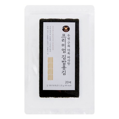 만전김 프리미엄 반절 김밥용김 20p, 25g, 1개