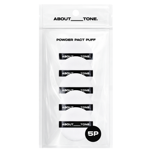 어바웃톤 파우더 팩트 퍼프 5p, 블랙, 1개