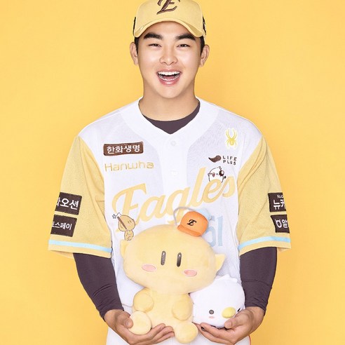 스파이더 남성용 한화이글스 25 꿈돌이 어센틱 유니폼 SBKPCNRS504MYEL