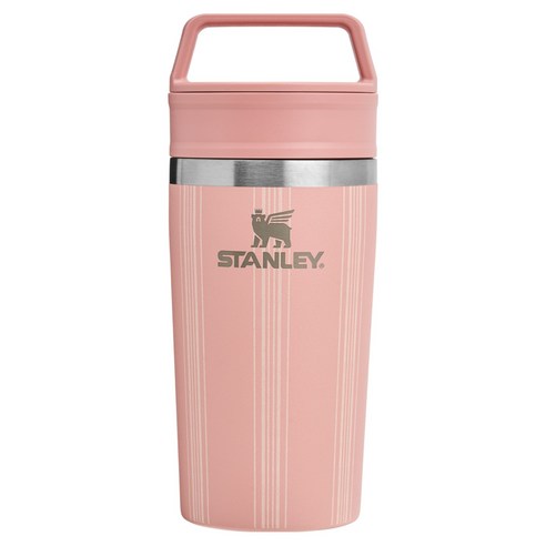 스탠리 카페 투고 트래블 머그컵, 피치 로즈 피크닉 스트라이프, 1개, 354ml