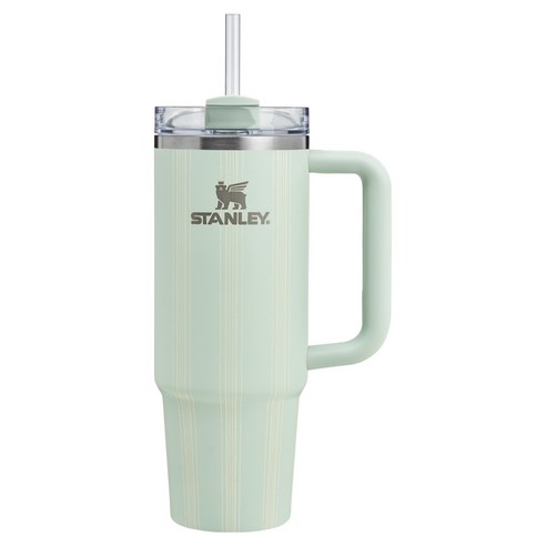 스탠리 퀜처 H2.0 플로우 스테이트 텀블러, 미스트 피크닉 스트라이프, 1개, 887ml