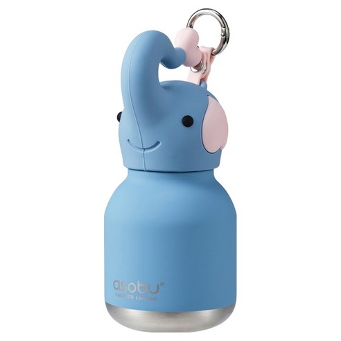 아소부 스텐 진공 보온보냉 캐릭터 키링 미니 베스티 텀블러, 엘리펀트, 1개, 200ml