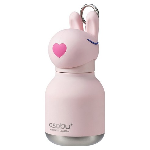 아소부 스텐 진공 보온보냉 캐릭터 키링 미니 베스티 텀블러, 버니, 1개, 200ml