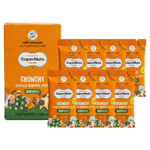 슈퍼너츠 땅콩버터 크런치 잼 8p, 200g, 1개
