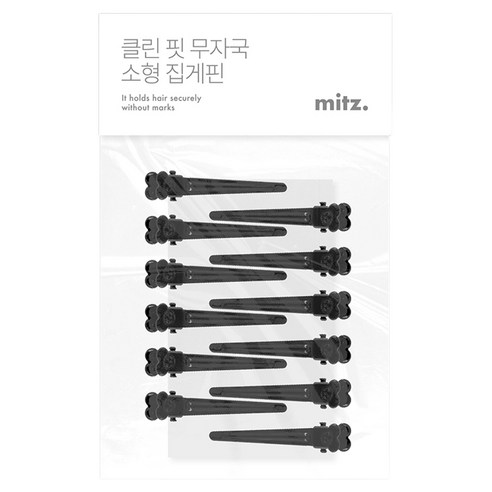 밋즈 미용실 자국 없는 헤어 집게핀 소형 12p, 1개, 블랙