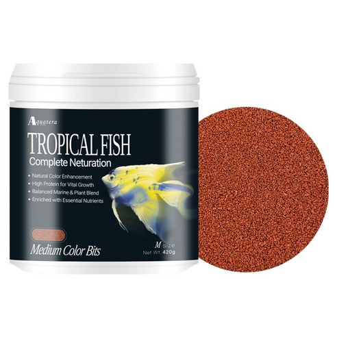 아쿠아테라 컴플리트 뉴트리션 트로피컬 피쉬 컬러 비트 미디움 바이트, 1개, 420ml