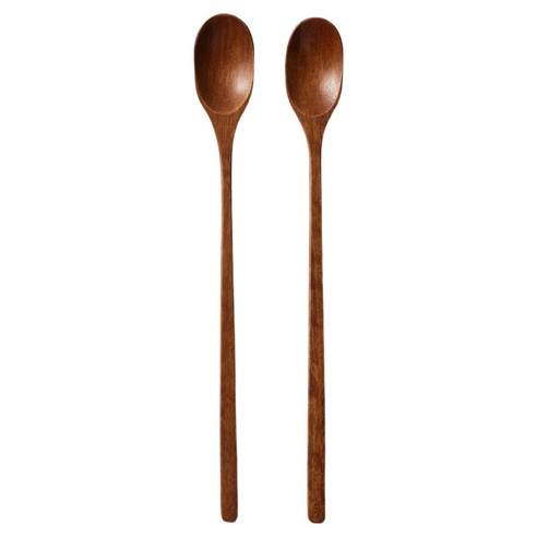 JAJU(자주) 옻칠 롱스푼, 다크 브라운, 2개