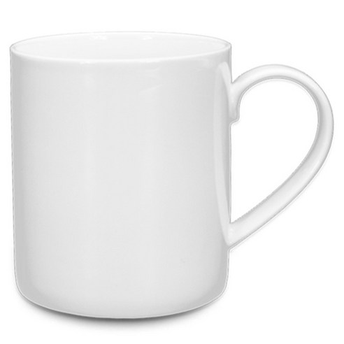 로벤조 본차이나 일자 머그 380ml, 화이트, 1개