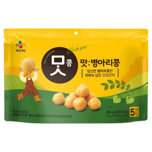 CJ제일제당 맛콩 병아리콩 건강 간식, 5개, 50g