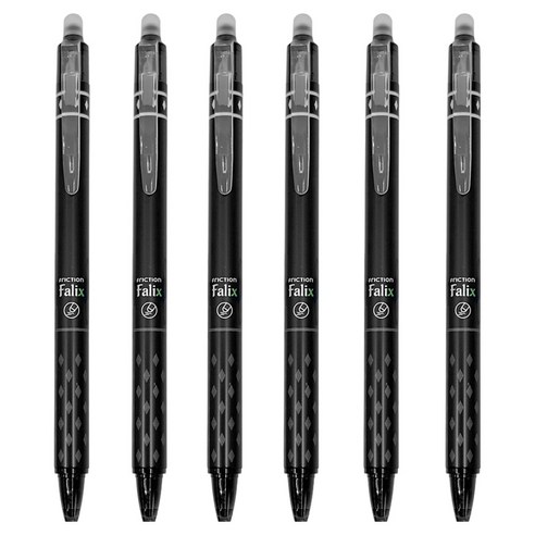 리드홈 틀려도 괜찮아 지워지는 볼펜 0.5mm, 블랙, 6개