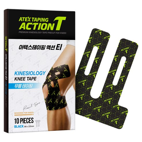 아텍스 액션티 무릎테이핑 블랙, 1개, 10개입