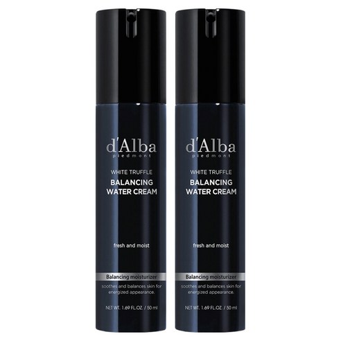 달바 남성용 화이트 트러플 밸런싱 워터 크림, 50ml, 2개