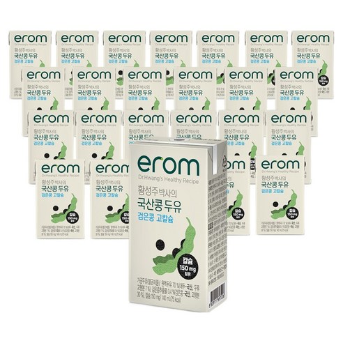 이롬 황성주 박사의 국산콩 두유 검은콩 고칼슘, 140ml, 24개