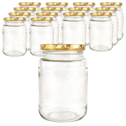 경성리빙테크 원형 유리병, 500ml, 15개