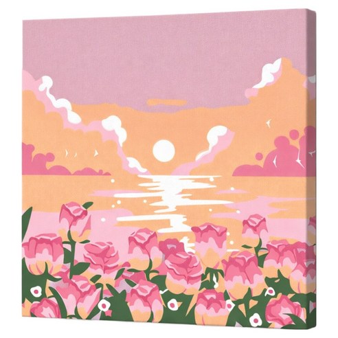 루아즈 DIY 쉬운 그림그리기 세트 20 x 20 cm, 03 핑크빛 노을, 1세트