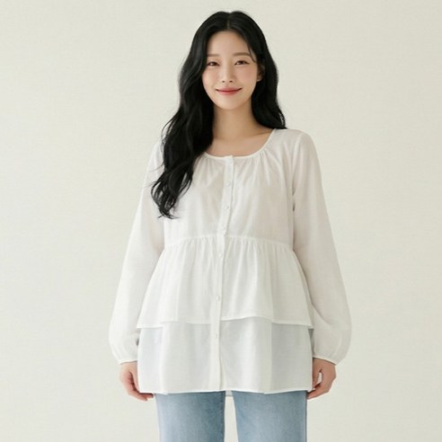 휴데이 러블리 셔링 임부복 블라우스