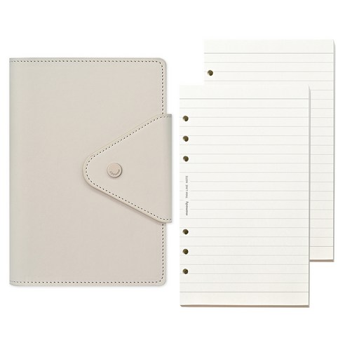 모모디 모먼트 프리미엄 데일리 7mm 라인 6공 다이어리, 라이트베이지, 1개