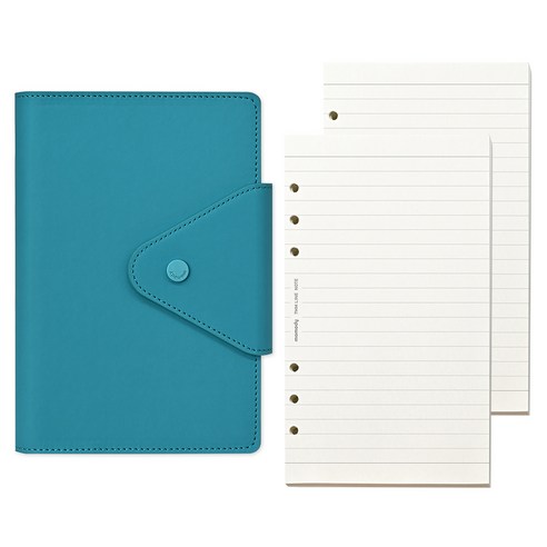 모모디 모먼트 프리미엄 데일리 7mm 라인 6공 다이어리, 아쿠아블루, 1개