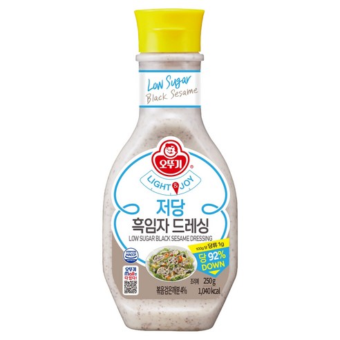 오뚜기 LIGHT JOY 저당 흑임자 드레싱 소스, 1개, 250g